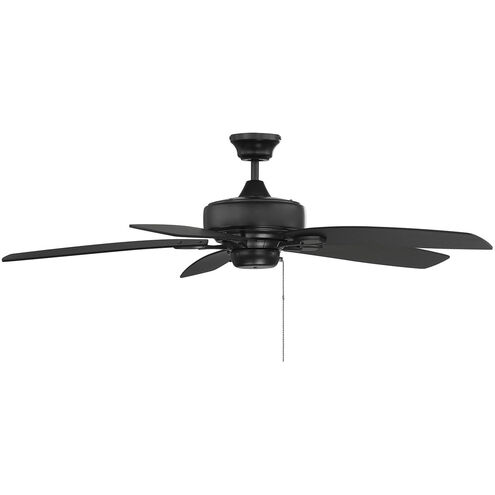Transitional 52 inch Matte Black Ceiling Fan