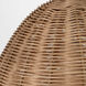 Sean Lavin Norman Pendant Ceiling Light in Matte White with Blonde Rattan