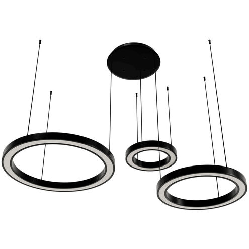 Aria LED 59 inch Polished Black Gunmetal Chrome Multi Port Pendant Ceiling Light