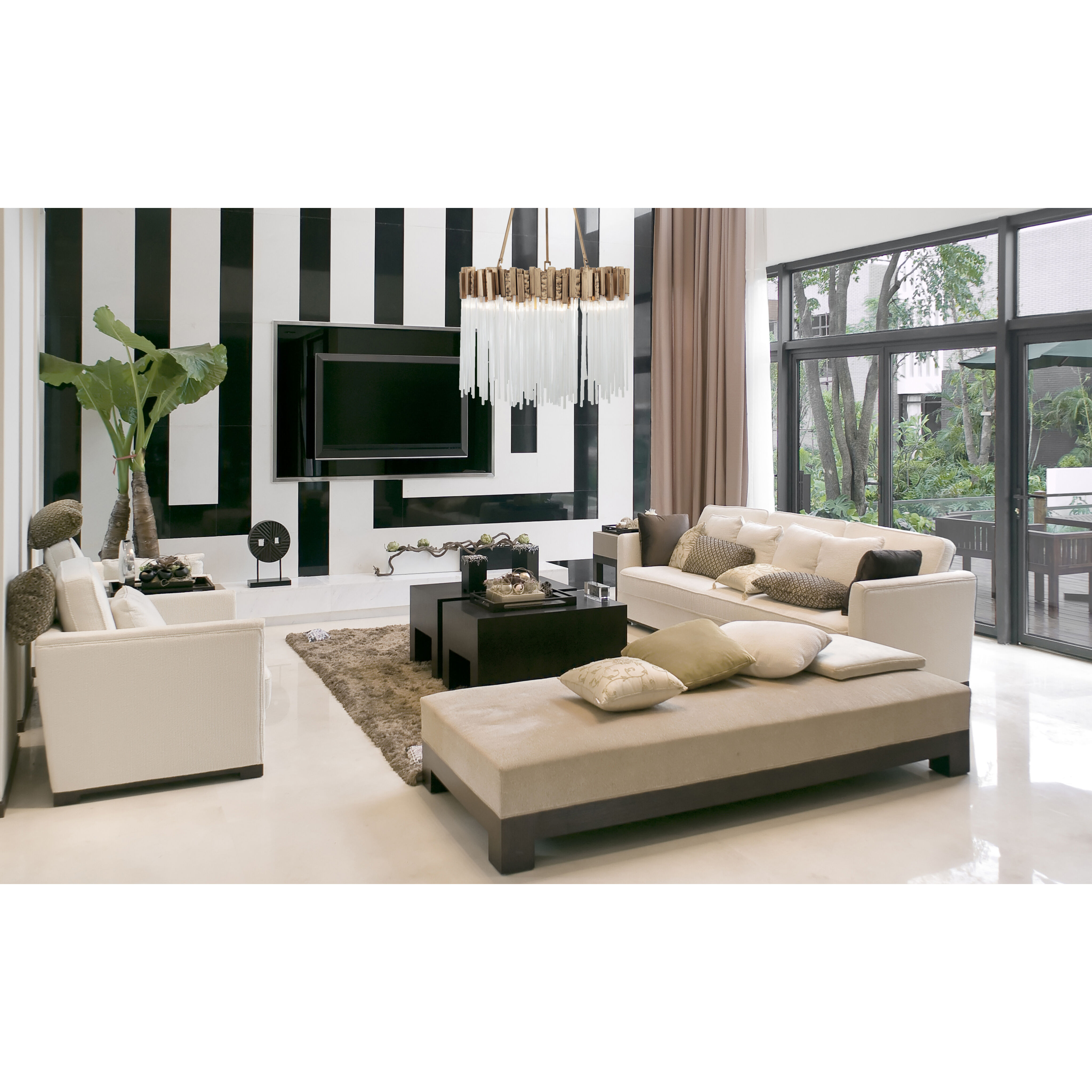 Matrix 6 Light 18.5 inch Havana Gold Pendant Ceiling Light