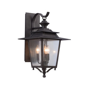 Saddlebrook 3 Light 25 inch Aged Iron Outdoor Wall Sconce