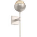 Cabochon LED 7.7 inch Metallic Beige Silver Sconce Wall Light in 3000K LED, Amber, Belvedere
