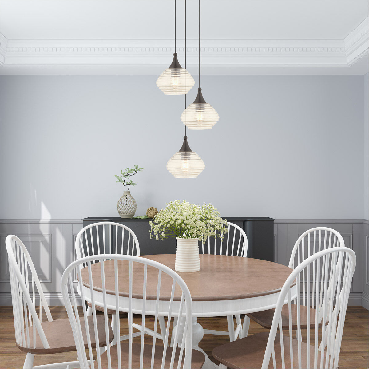 Art Glass 1 Light 8 inch English Bronze Mini Pendant Ceiling Light