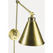 Aidan 5.5 inch Aged Brass Swingarm Sconce Wall Light, Moveable