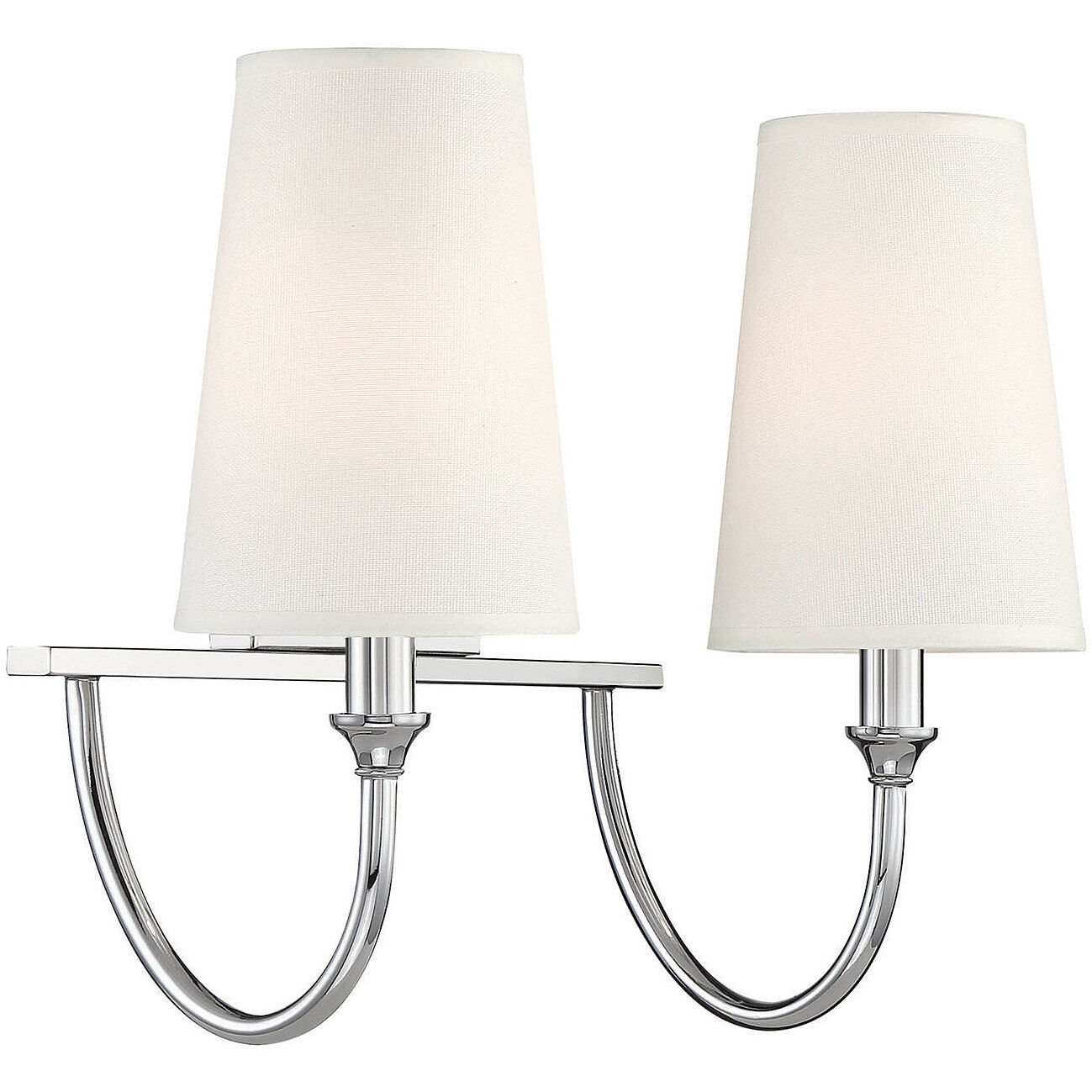 Cameron 2 Light 15 inch Polished Nickel Bathroom Vanity Light Wall Light, Essentials