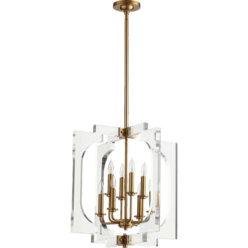 Broadway 8 Light 21 inch Aged Brass Pendant Ceiling Light