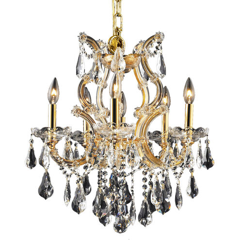 Maria Theresa 6 Light 20 inch Gold Dining Chandelier Ceiling Light in Clear, Royal Cut