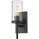 Winslett 1 Light 4.75 inch Matte Black Wall Sconce Wall Light, Damp