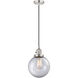 Franklin Restoration Beacon LED 8 inch Polished Nickel Mini Pendant Ceiling Light in Clear