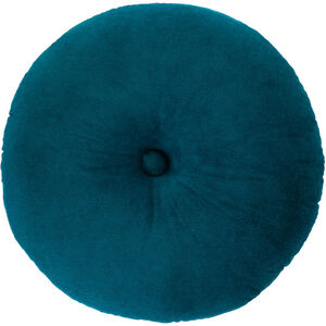 Cotton Velvet 18 X 18 inch Teal Pillow Cover, Round