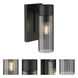 Empire 1 Light 3.13 inch Matte Black Sconce Wall Light in Plated Smoke Glass