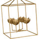 Julie Neill Alberto LED 24 inch Antique Gold Leaf Open Cage Lantern Ceiling Light, Large