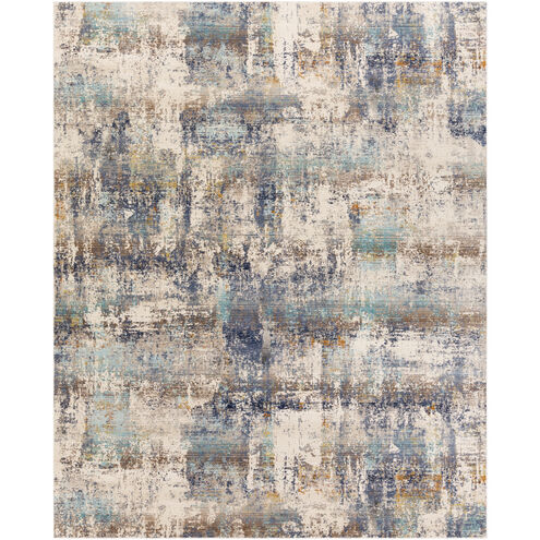 Dublin 122.05 X 94.49 inch White/Light Blue/Navy/Denim/Aqua/Dark Brown Machine Woven Rug in 8 x 10, Rectangle