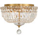 Roslyn 4 Light 12 inch Aged Brass Flush Ceiling Light