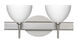 Brella 2 Light 15 inch Satin Nickel Vanity Lighting Wall Light in Halogen, White Glass