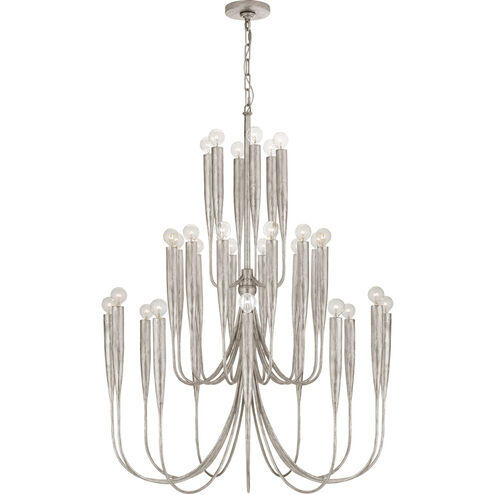 Julie Neill Acadia 30 Light 33 inch Burnished Silver Leaf Chandelier Ceiling Light, Large