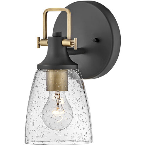 Easton 1 Light 6.25 inch Black with Heritage Brass Vanity Light Wall Light