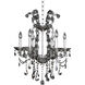 Brahms 6 Light 22 inch Chrome Chandelier Ceiling Light in Firenze Smoked Fleet Argentine