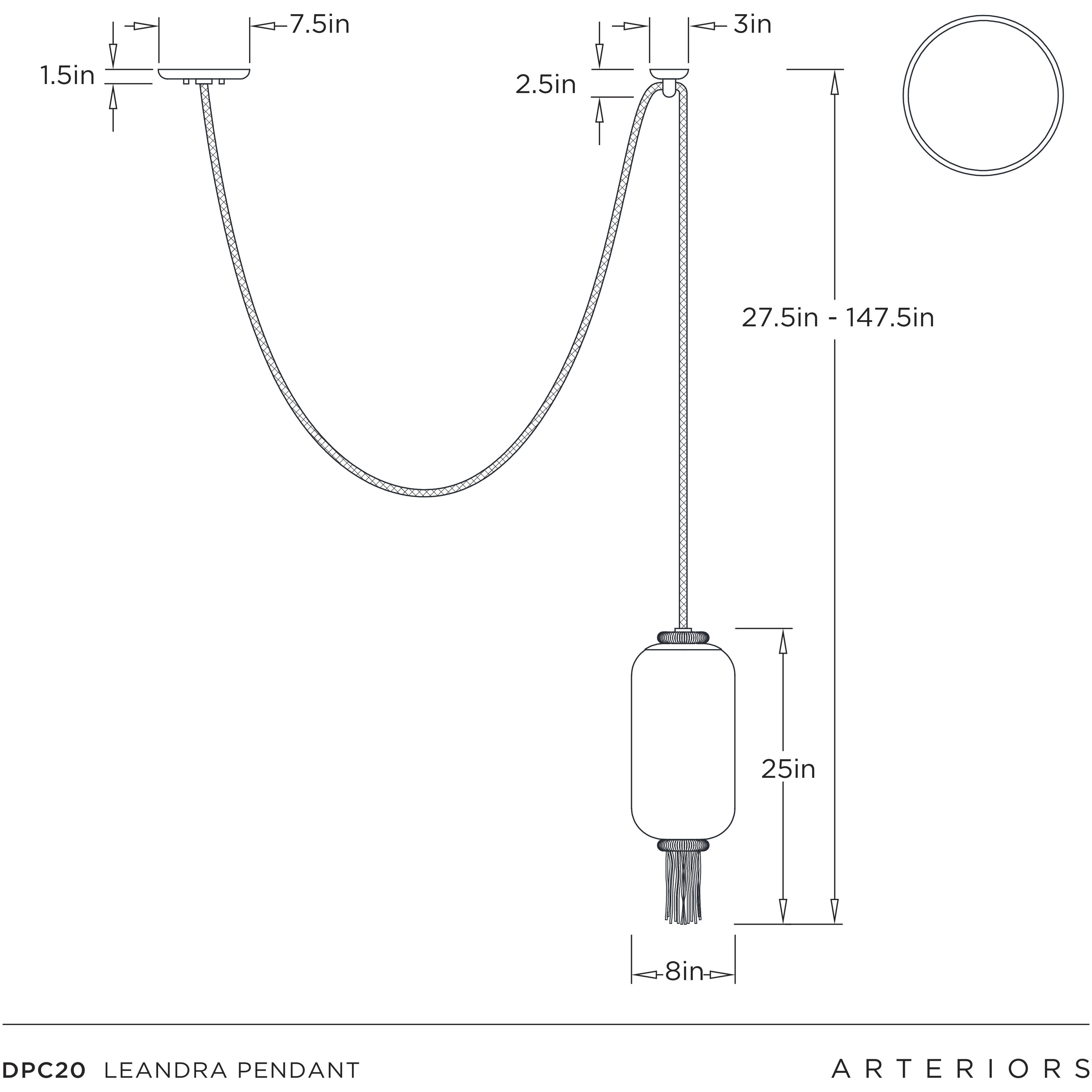 Leandra 1 Light 8 inch White Swag Pendant Ceiling Light