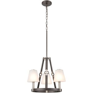 Armstrong Grove 3 Light 18 inch Espresso with Satin Nickel Chandelier Ceiling Light