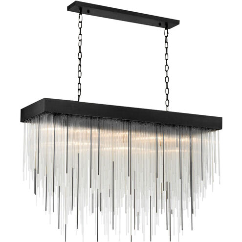 Waterfall 17 Light 14.25 inch Satin Brushed Black Chandelier Ceiling Light