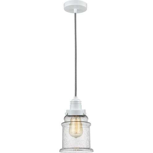 Winchester Canton 1 Light 8 inch White Mini Pendant Ceiling Light in Zebra, Winchester