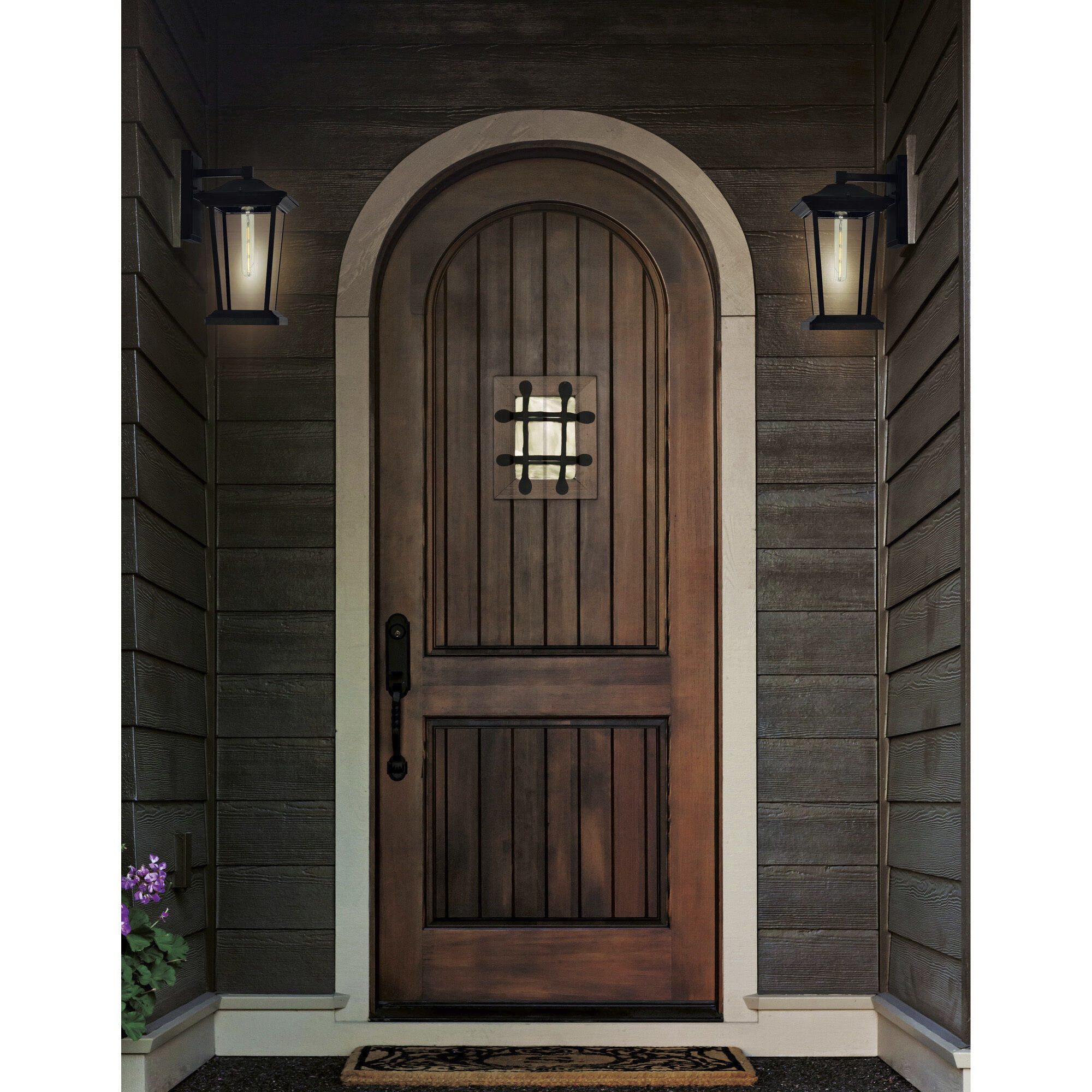 Leawood 1 Light 12.4 inch Black Outdoor Wall Light