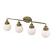 Portsmith 4 Light 36 inch Raw Brass Vanity Light Wall Light