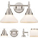 Caden LED 17 inch Satin Nickel Bath Vanity Light Wall Light in White Glass