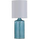 Signature 22 inch 60 watt Aqua Blue Table Lamp Portable Light