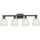 Arcadia Castile 4 Light 33 inch Matte Black Bath Vanity Light Wall Light in White