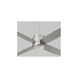 Oslo 52 inch Polished Nickel with Silver Blades Indoor Fan, Light Kit Sold Separately