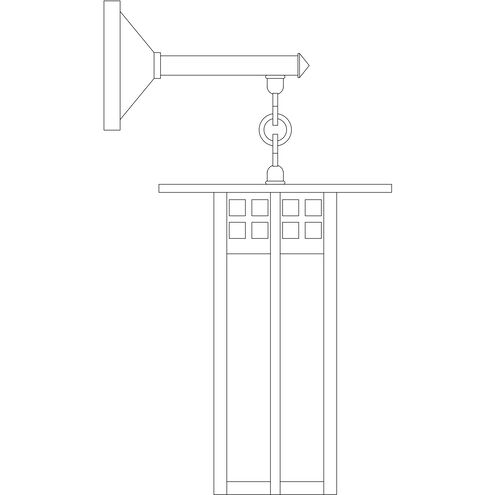 Glasgow 1 Light 19.12 inch Pewter Outdoor Wall Mount in Tan