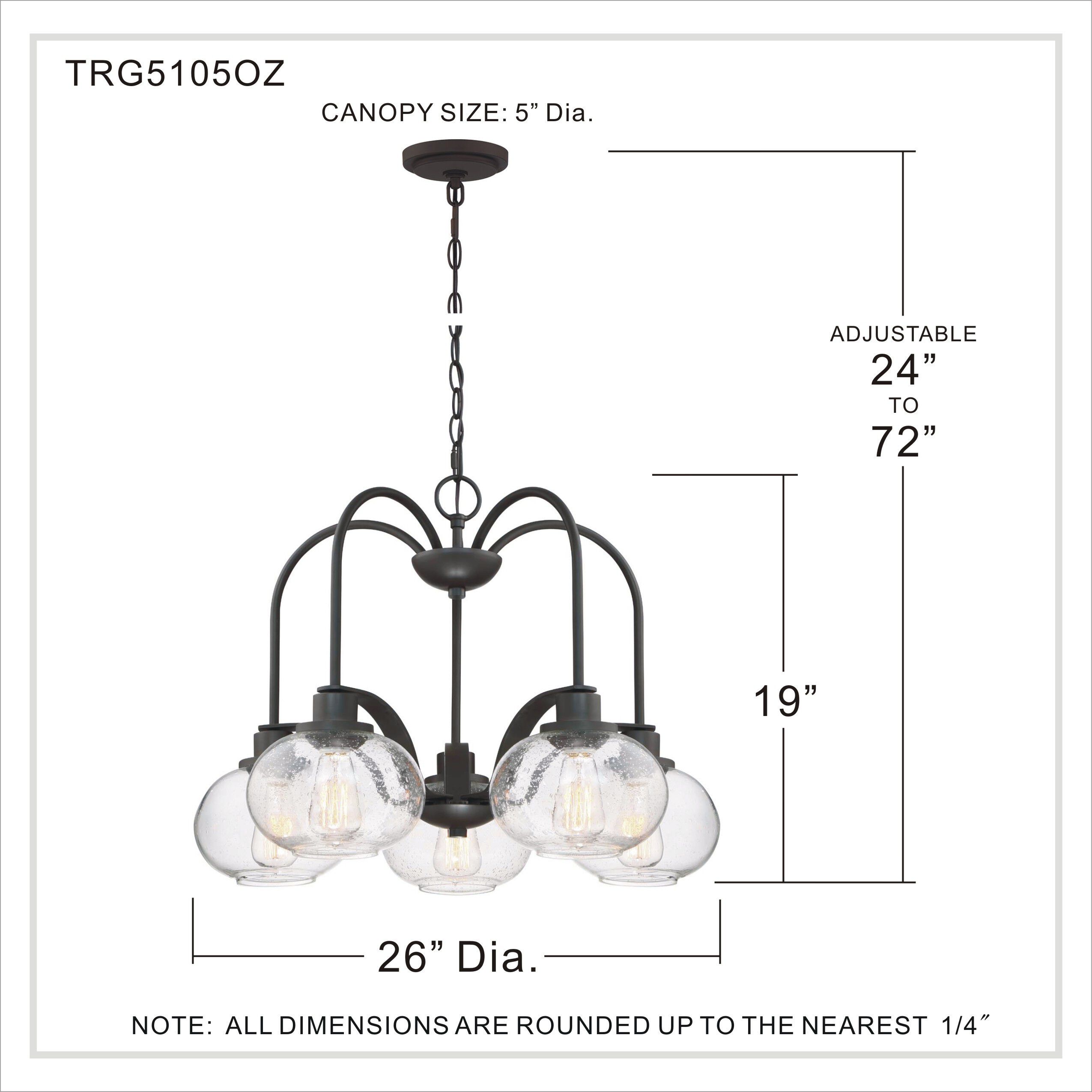 Trilogy 5 Light 26 inch Old Bronze Dinette Chandelier Ceiling Light