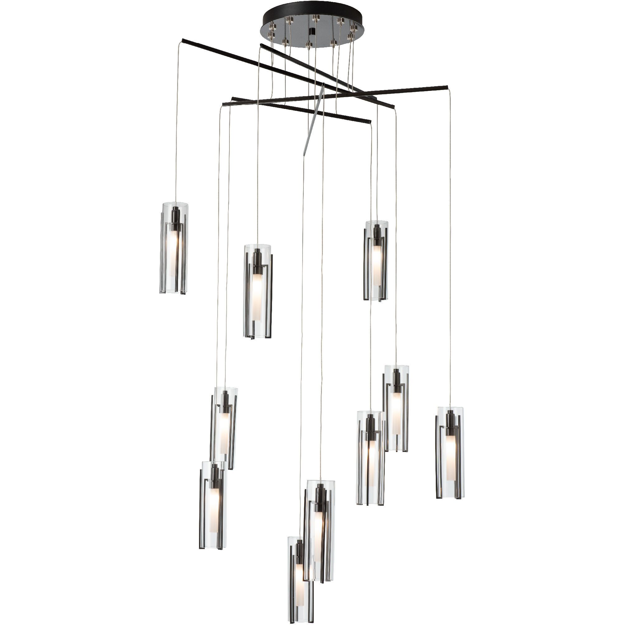 Exos 10 Light 34.9 inch Ink Mobile Pendant Ceiling Light in Clear