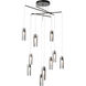 Exos 10 Light 34.9 inch Ink Mobile Pendant Ceiling Light in Clear