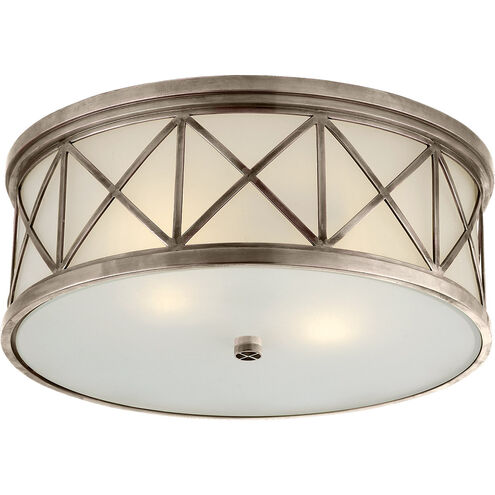 Suzanne Kasler Montpelier 3 Light 16 inch Antique Nickel Flush Mount Ceiling Light, Large