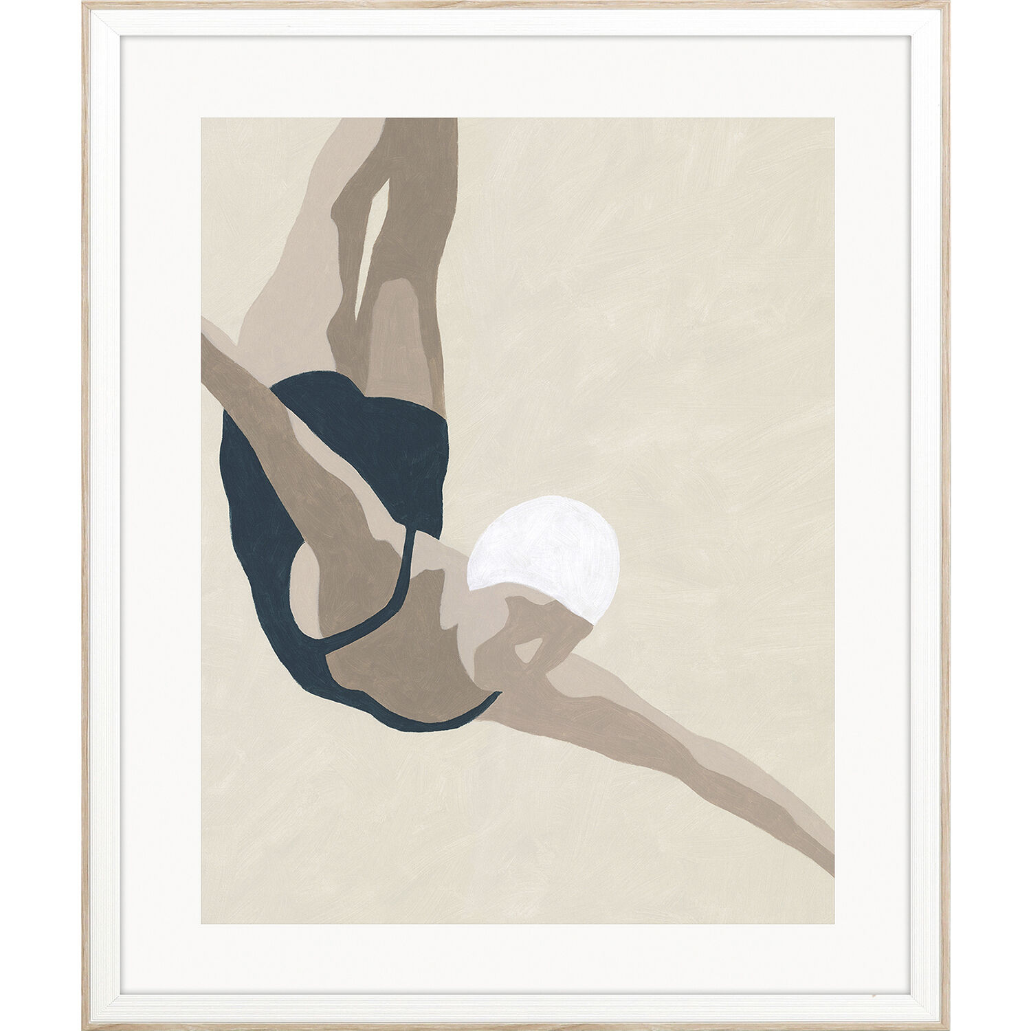 Dive / Plunge Blue and Beige and Brown and Neutral Framed Art