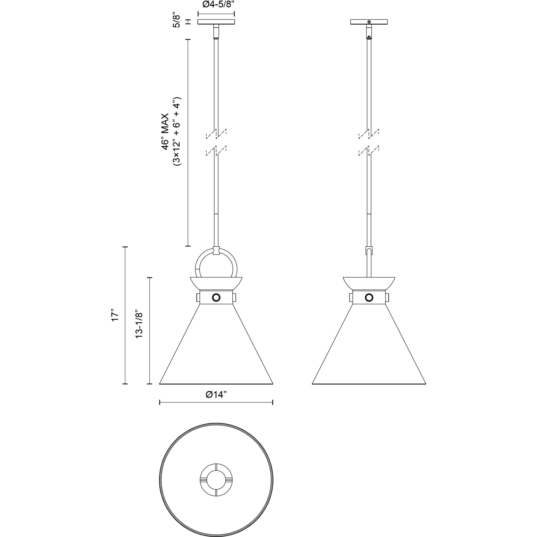 Alora Mood Emerson Pendant Ceiling Light in Aged Gold and Matte Black