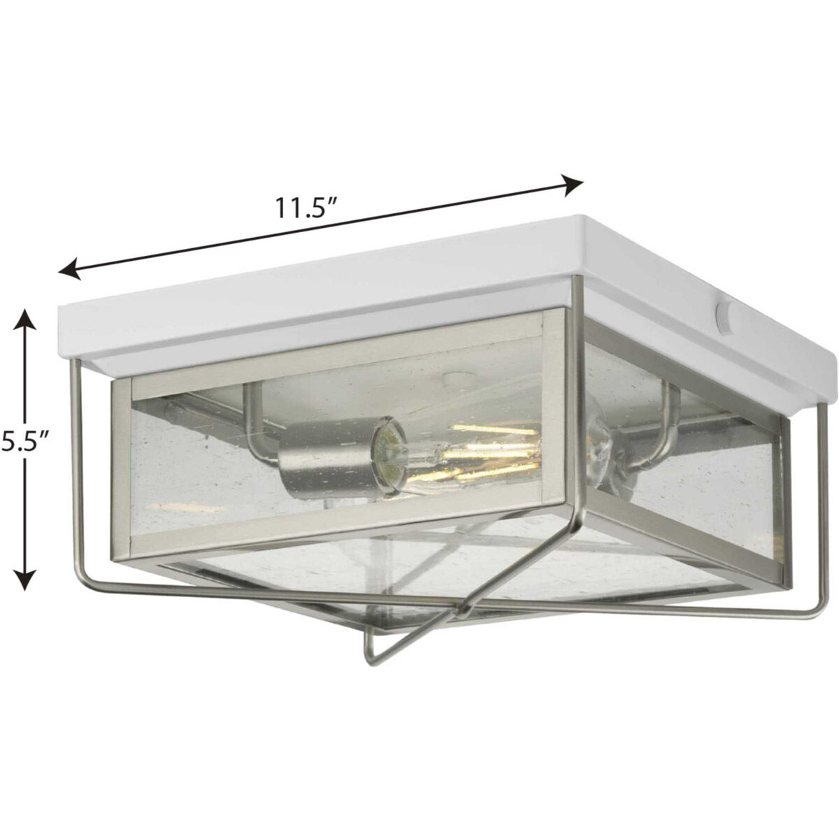 Barlowe 2 Light 11 inch Stainless Steel Outdoor Flush Mount