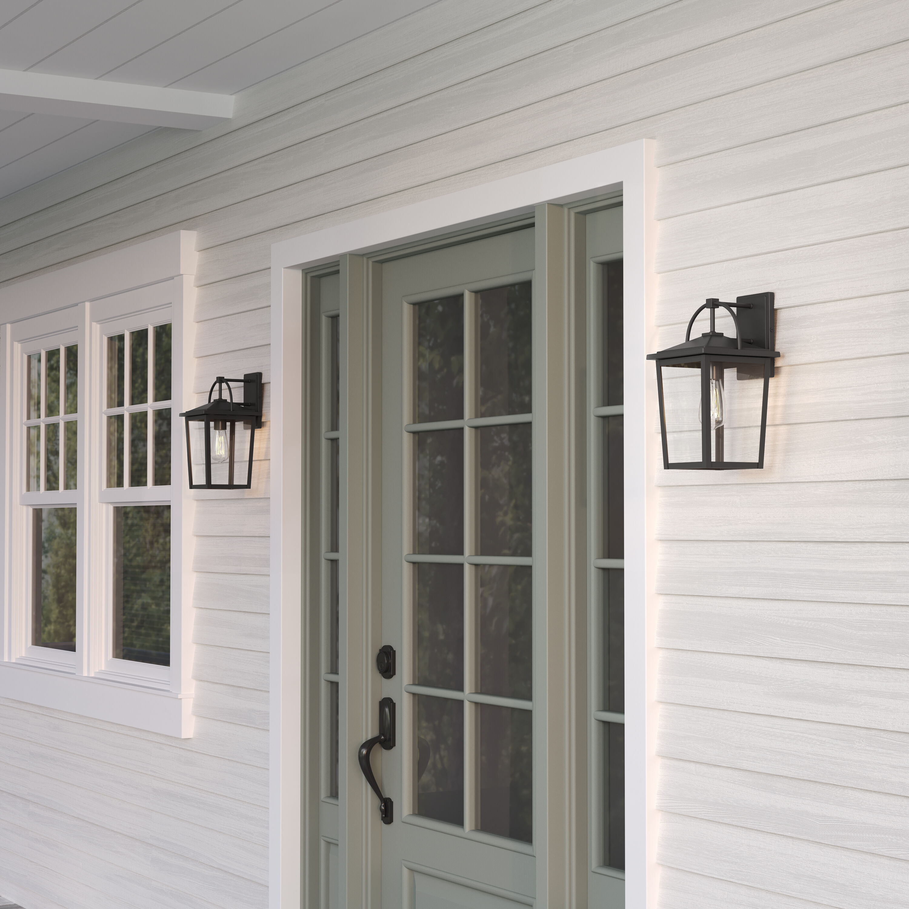 Strathden 1 Light 13.5 inch Powder Coated Black Outdoor Wall Sconce