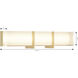 High Rise LED 30.25 inch Legacy Brass Bath Bar Wall Light