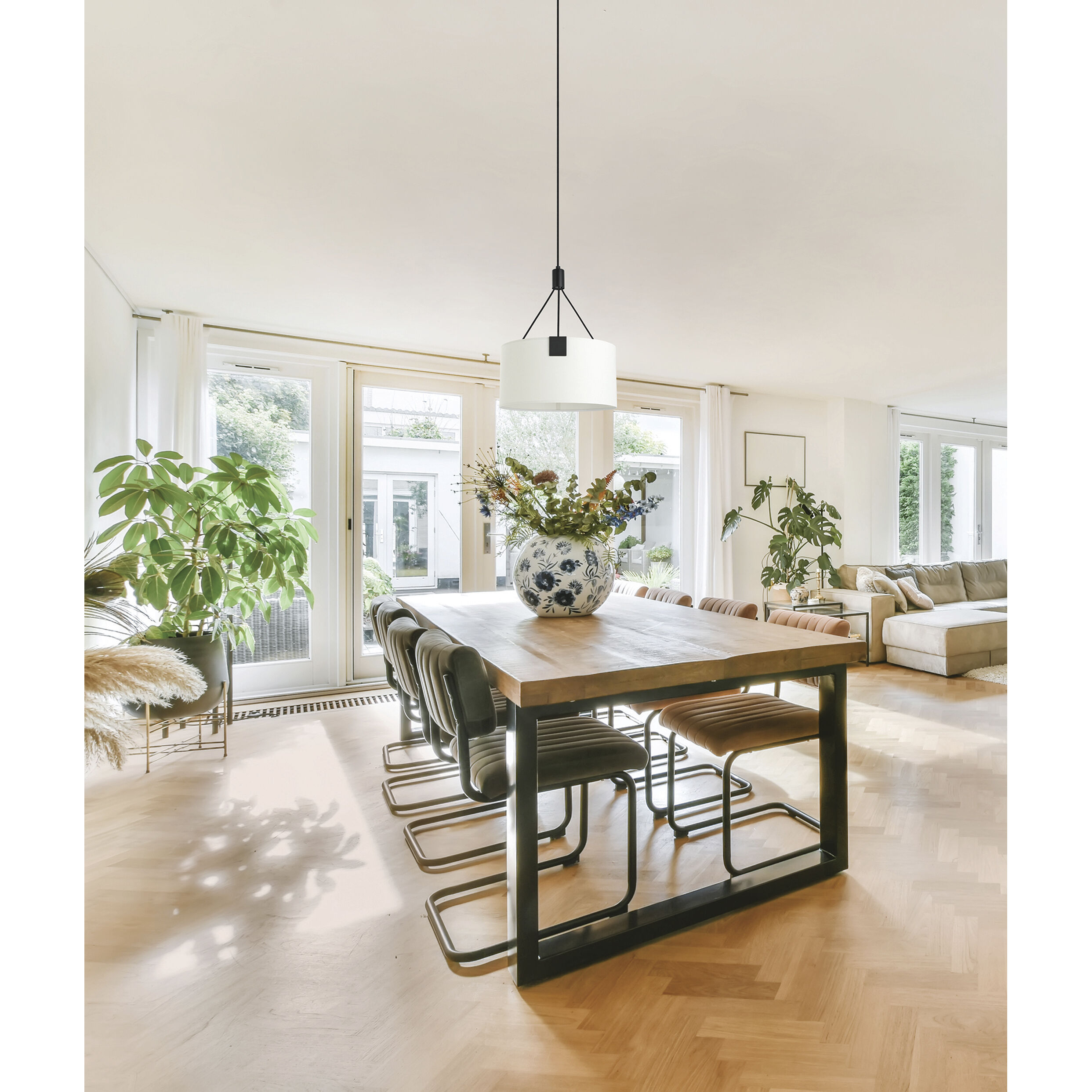 Tortola 3 Light 17.75 inch Structured Black Pendant Ceiling Light