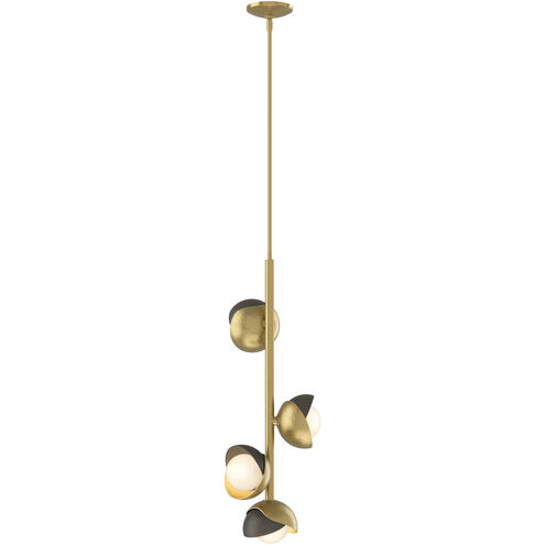 Brooklyn 4 Light 11.6 inch Modern Brass and Dark Smoke Vertical Pendant Ceiling Light in Modern Brass/Dark Smoke