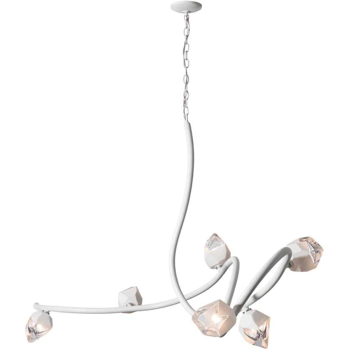 Glacier 6 Light 69.2 inch White Pendant Ceiling Light in White Crystal, XL