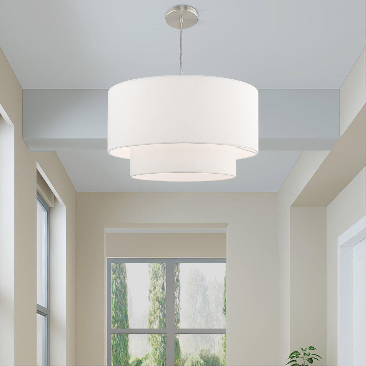 Clark 1 Light 20 inch Brushed Nickel Pendant Chandelier Ceiling Light