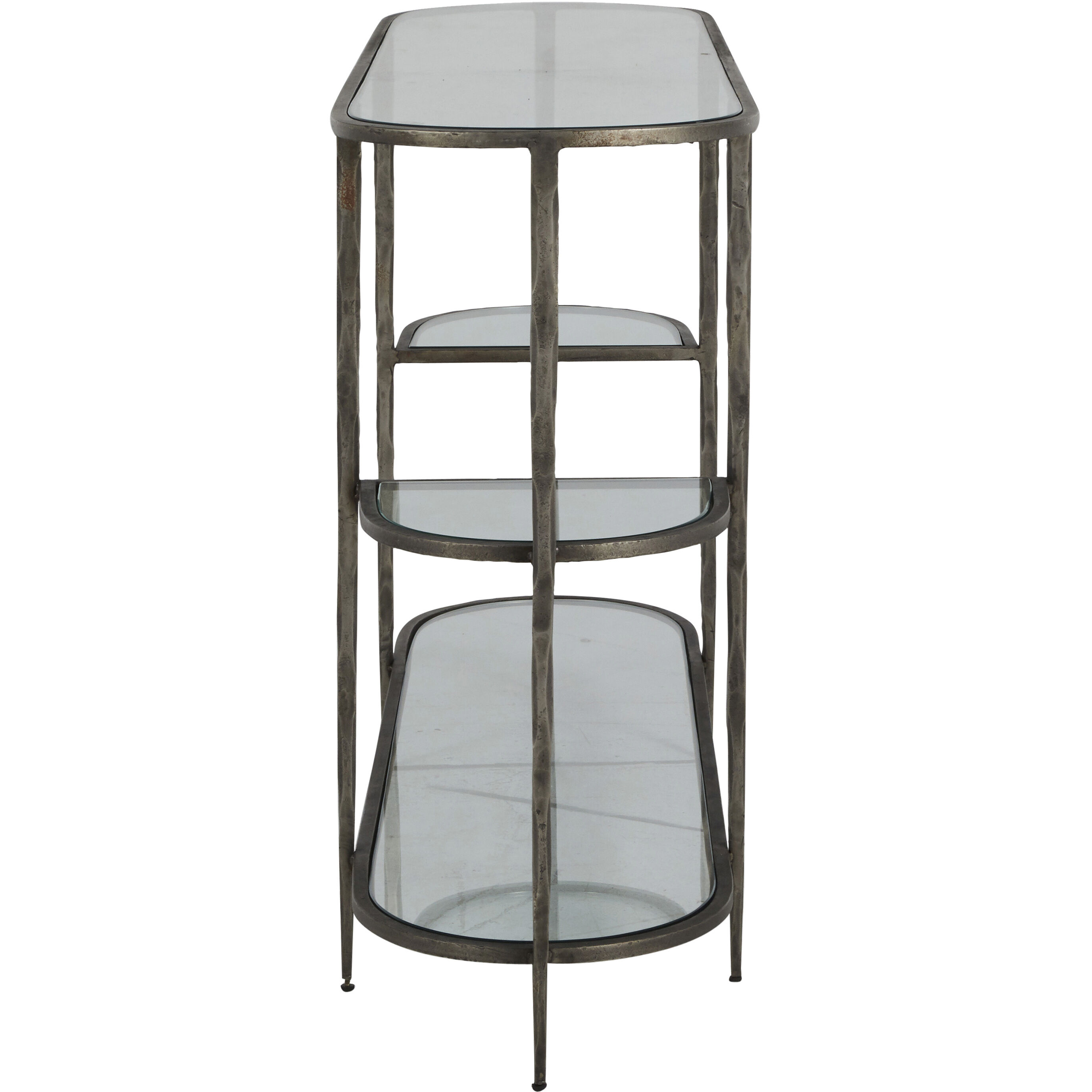 Wyeth 64 X 16 inch Antique Nickel and Tempered Glass Console Table