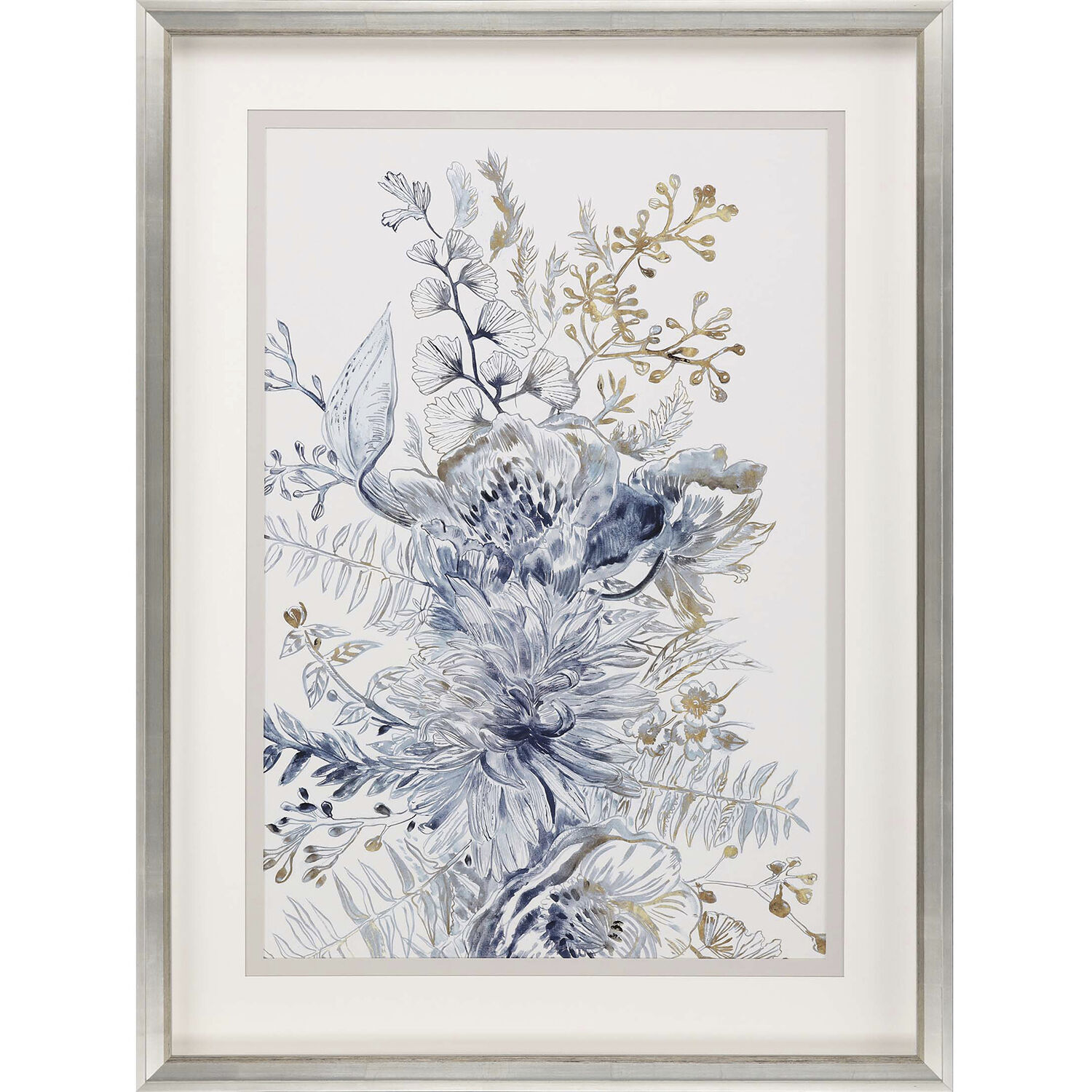 Royal Blue Blue and Brown Framed Art
