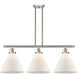 Ballston X-Large Cone 3 Light 36 inch Brushed Satin Nickel Island Light Ceiling Light in Matte White Glass