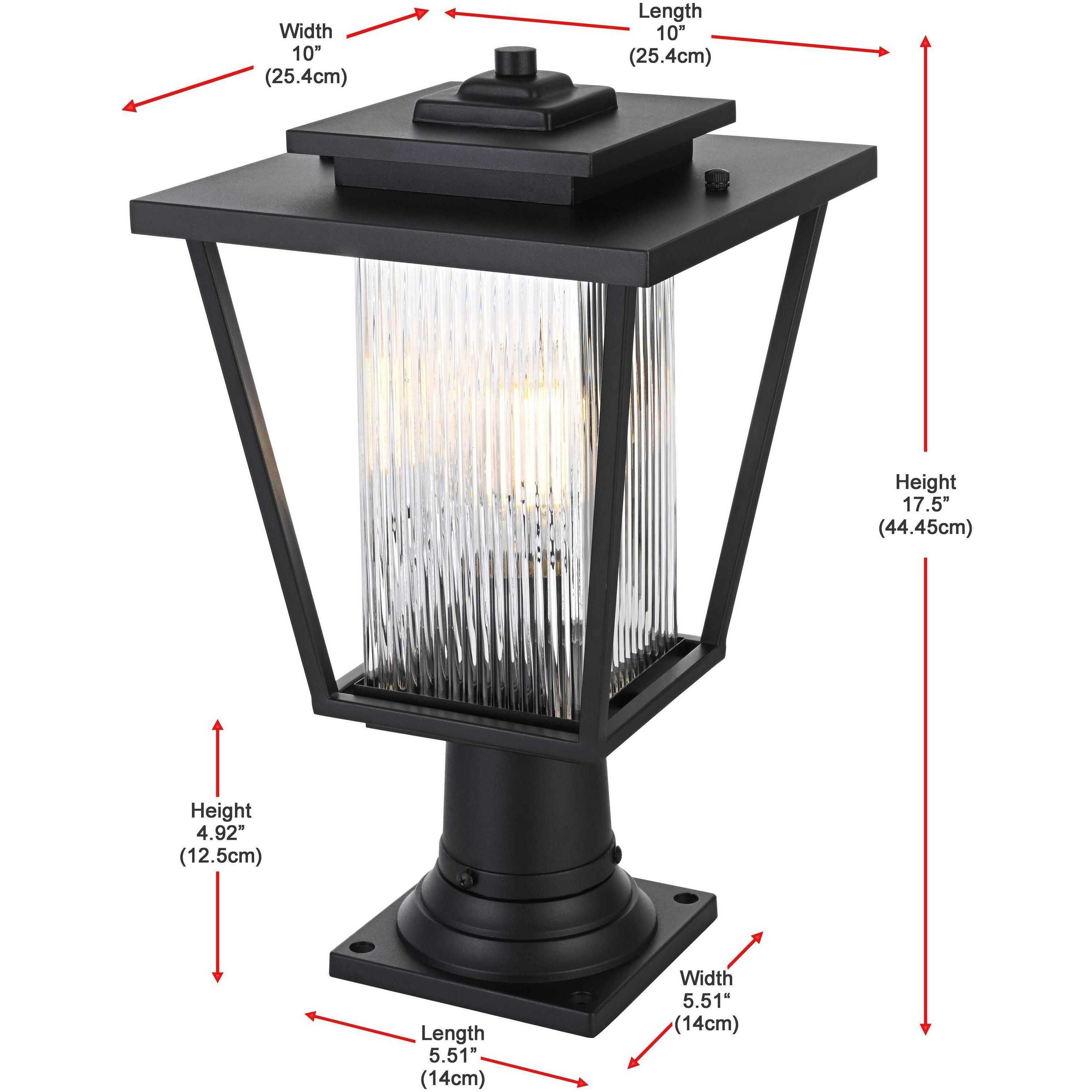 York 1 Light 17.5 inch Black Outdoor Post Light